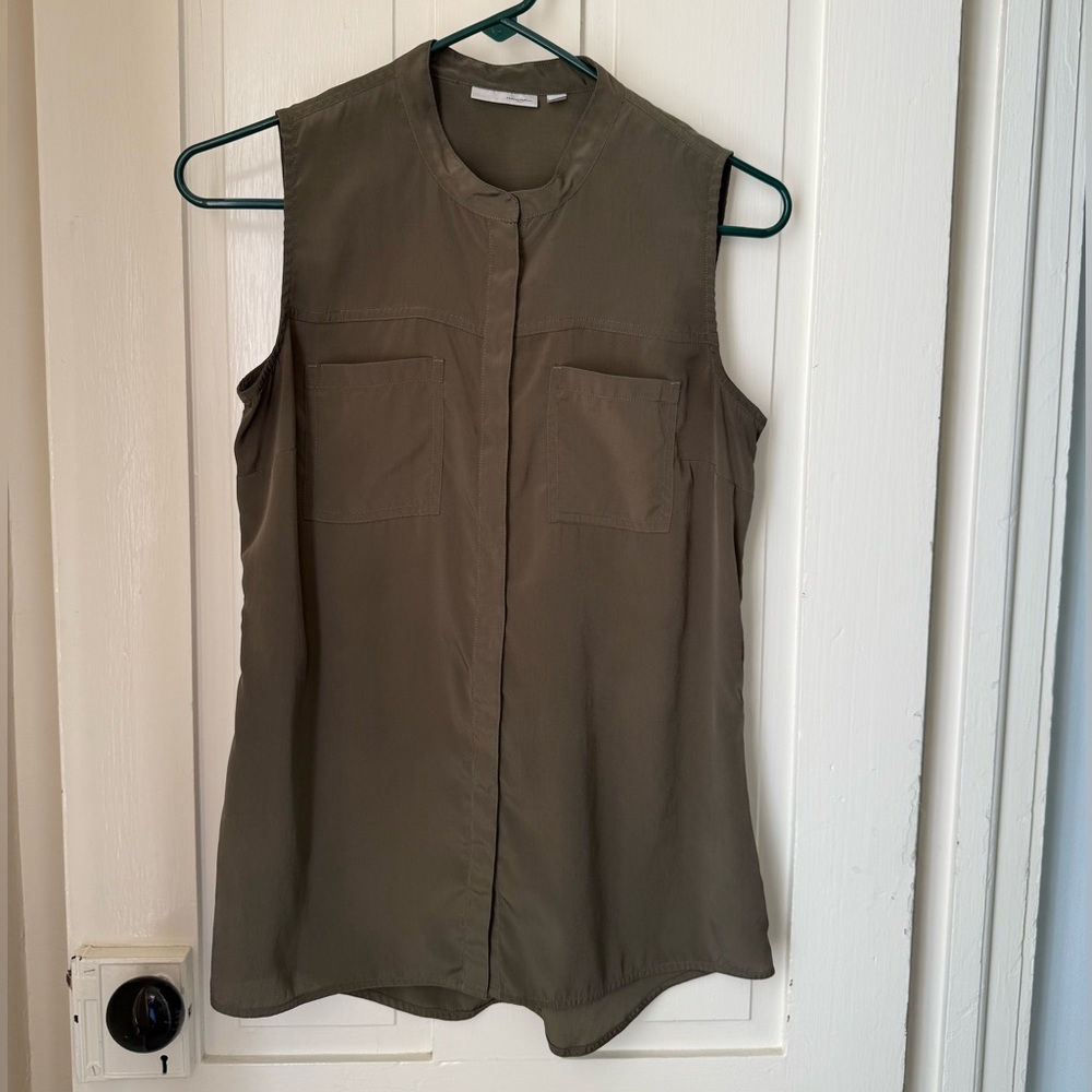 Halogen Olive Green Sleeveless Blouse